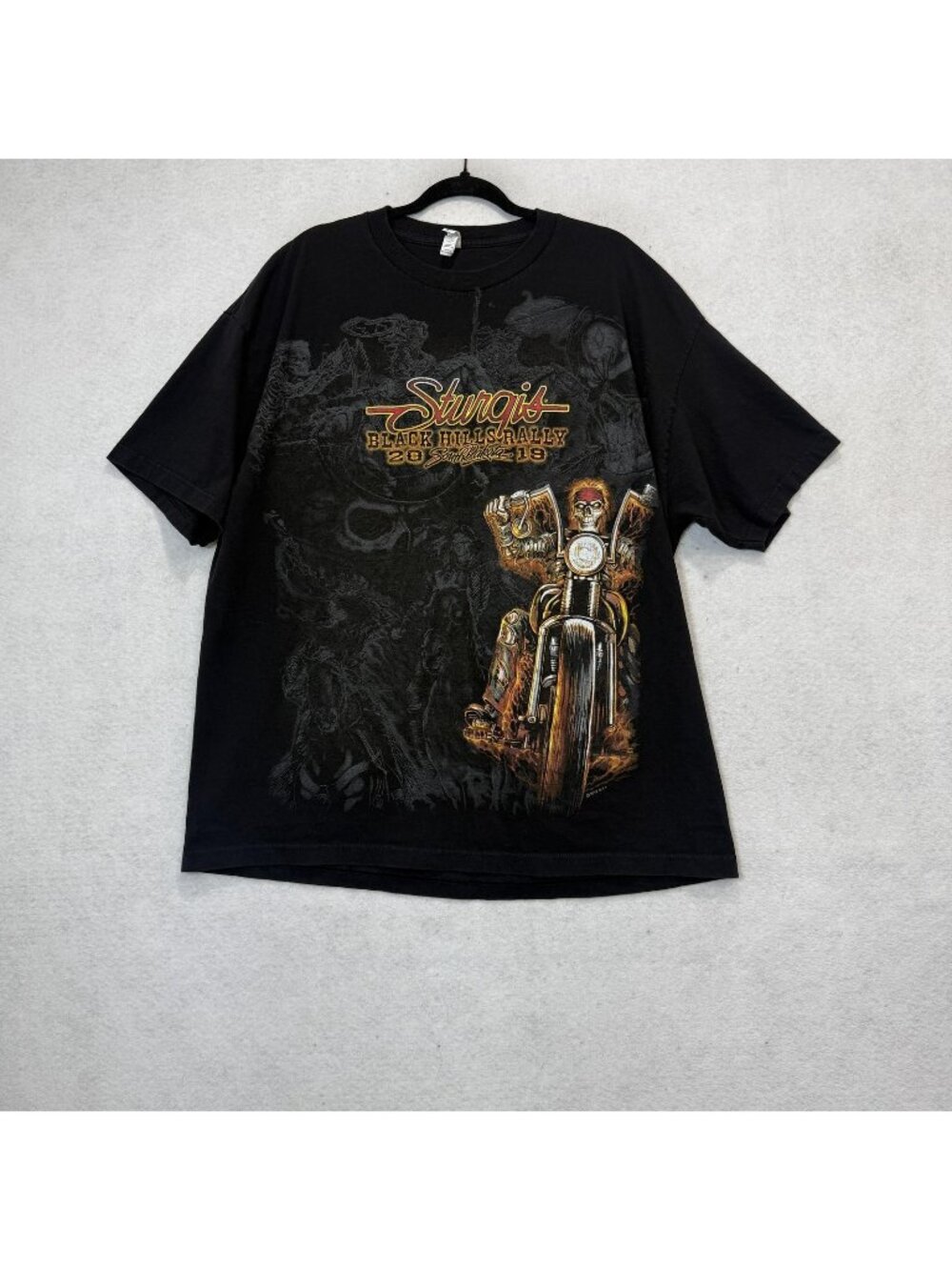 Alstyle Shirt Mens 2XL Black Sturgis 2019 Black Hills Rally Biker Graphic Tee